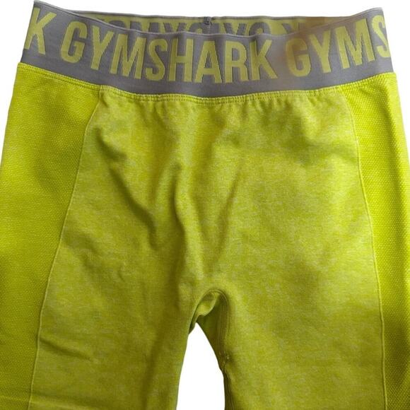 Gymshark Flex Shorts Athletic Biker Shorts Mid Rise Lime Green And Gray Size XS - Picture 2 of 6